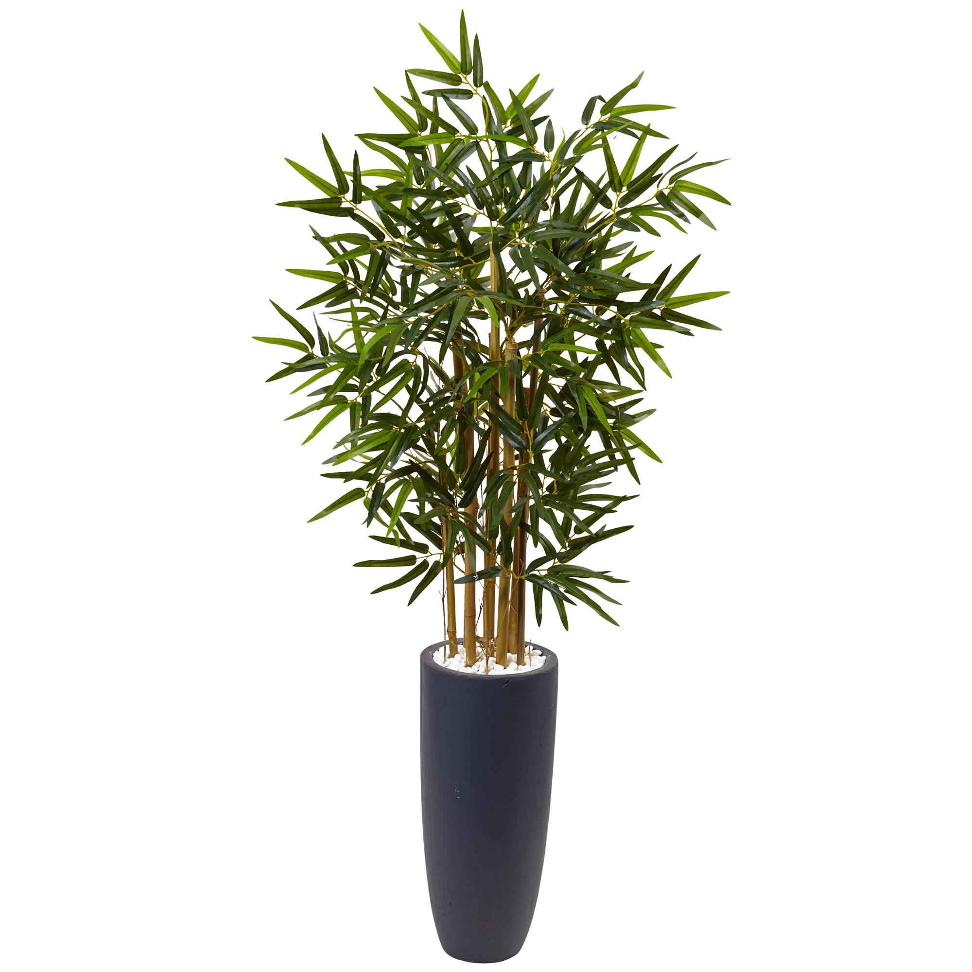 4ft. Bamboo Tree in Gray Cylinder Planter